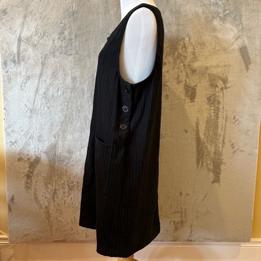 Academia 90s Preppy Button Sleeveless Jumper Layering Midi Dress Sz S - Picture 9 of 10